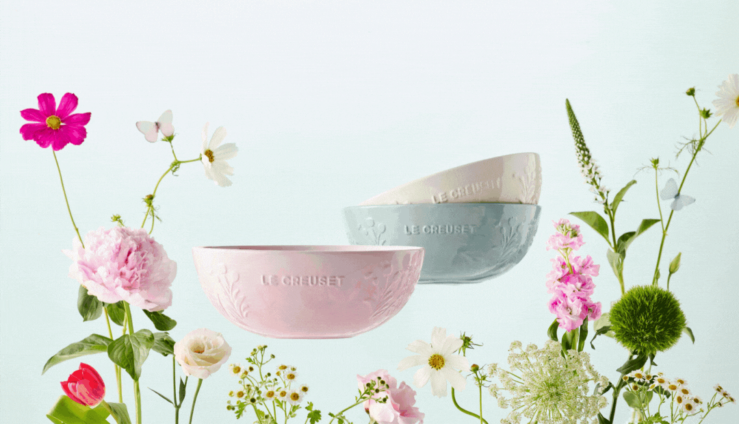 La Collection Jardin Stoneware Mugs, Bowls, Egg Cups, Mini Cocottes, Plates moving